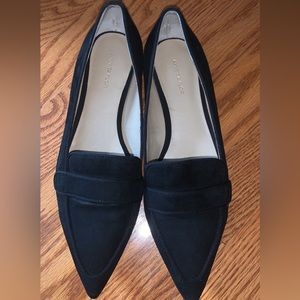 Ann Taylor Black Suede Flat Loafers size 6.5